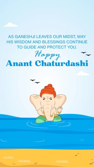 Happy Anant Chaturdashi Greeting Image For Pinterest