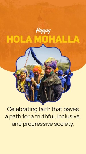 Happy Hola Mohalla Greeting Banner For WhatsApp