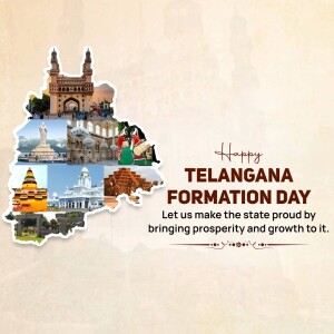 Happy Telangana Formation Day Celebration Graphic For X