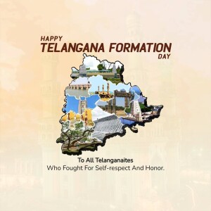 Happy Telangana Formation Day Celebration Graphic For Threads