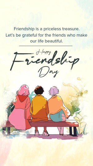 Happy Friendship Day Greeting Card Promotional Banner For LinkedIn