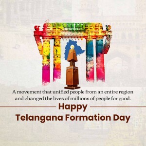 Happy Telangana Formation Day Celebration Marketing Image For Pinterest
