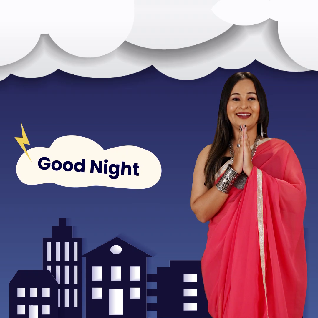 Good Night Wishes From Woman In Saree Flyer For Instagram