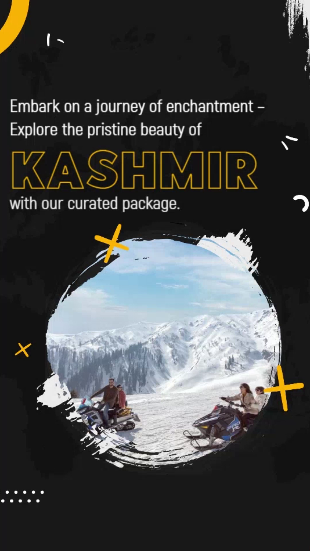 Kashmir Snow Adventure Holiday Package Marketing Image For Snapchat