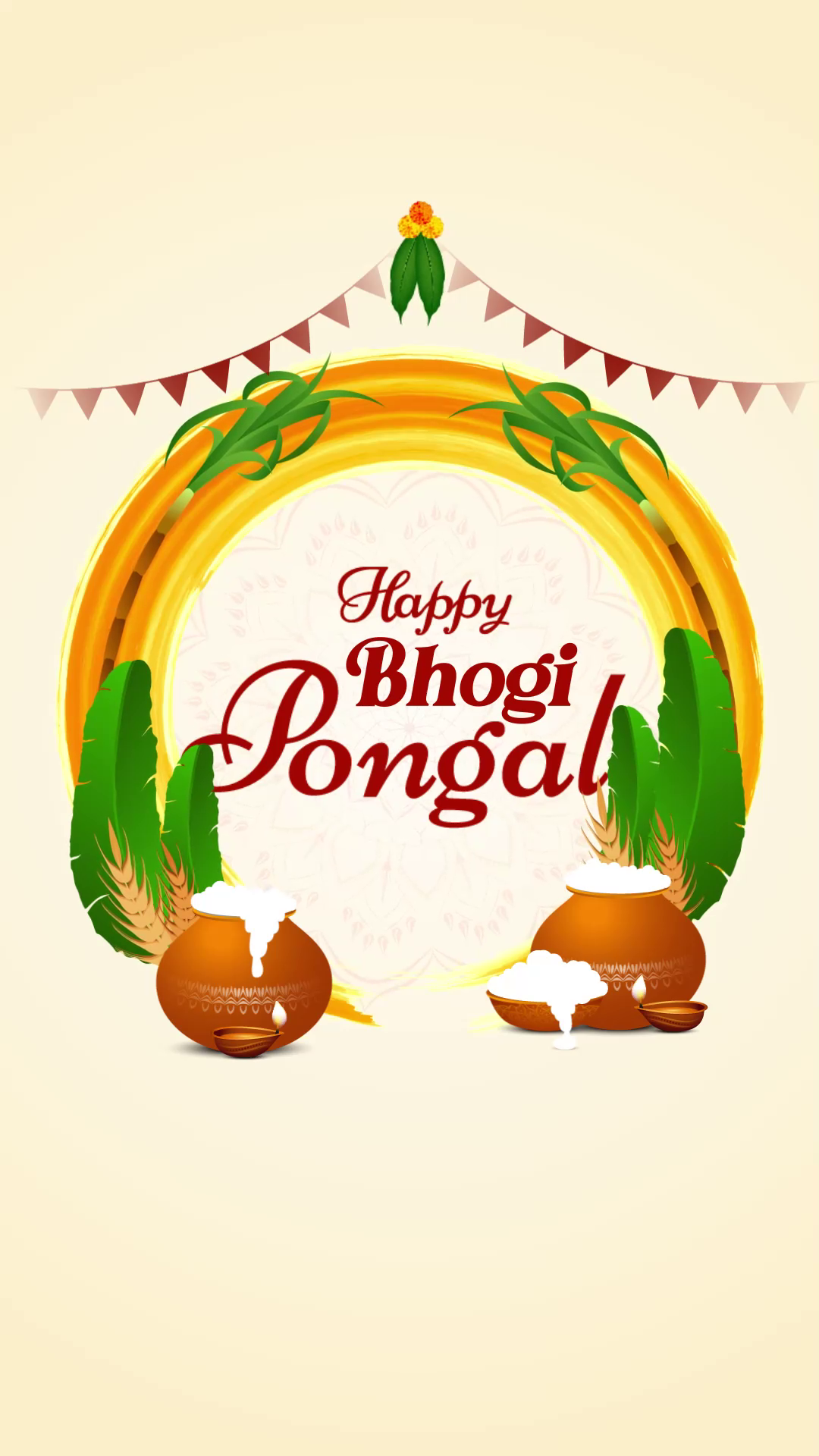Happy Bhogi Pongal Festive Greeting Flyer For X