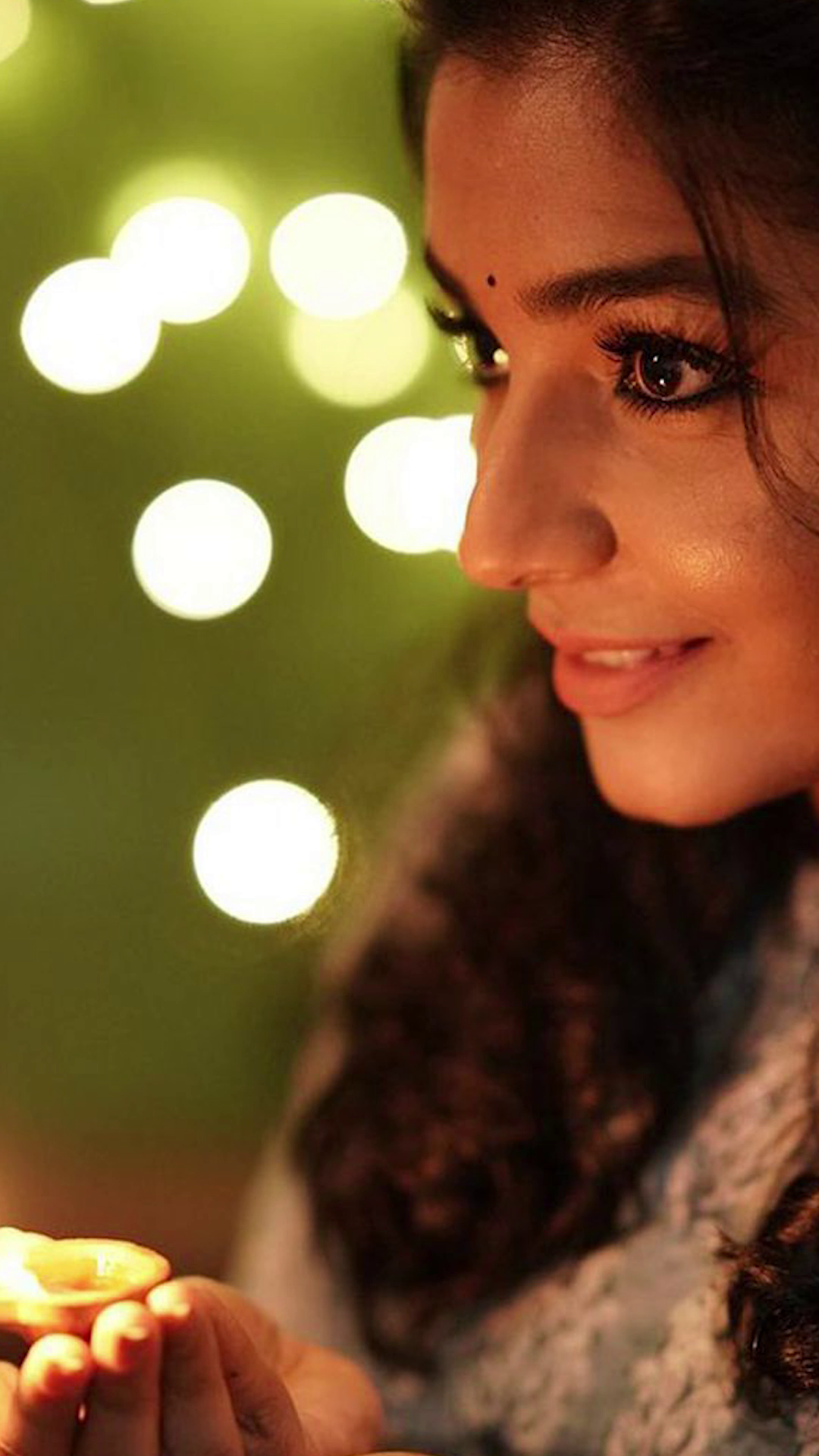 Woman Holding Diya During Diwali Celebration Creative Design For LinkedIn