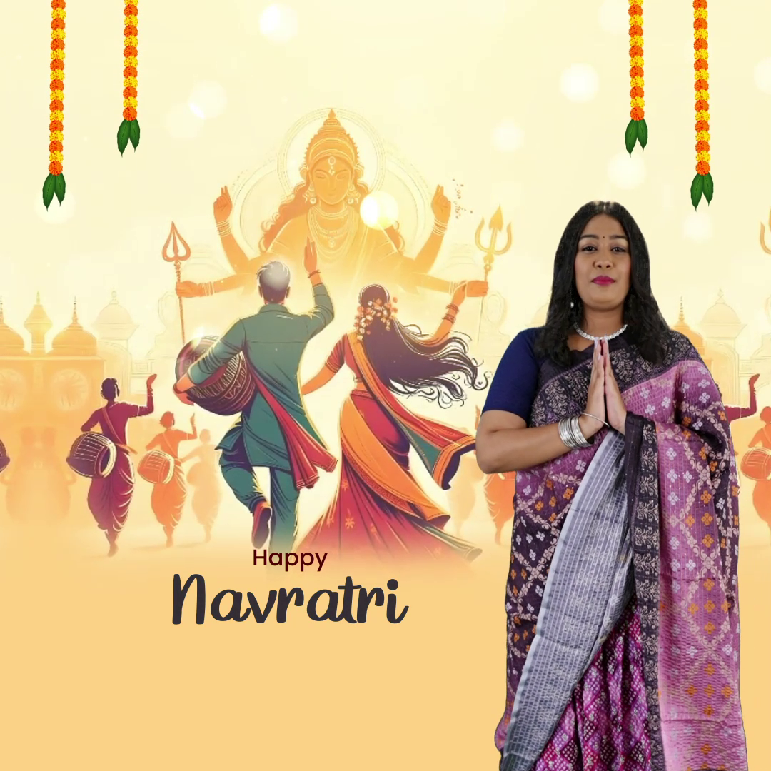 Happy Navratri Celebration Greeting Flyer For Twitter