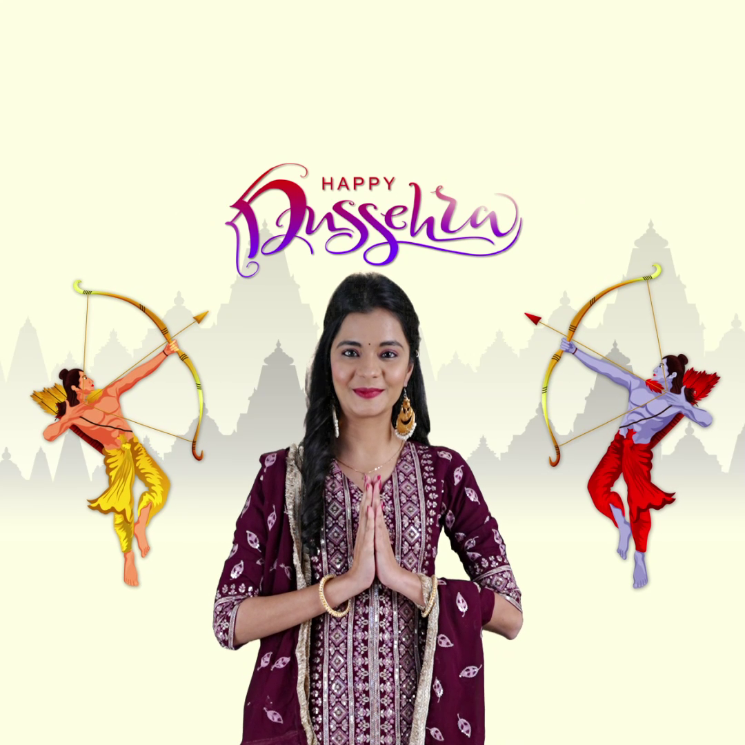 Happy Dussehra Greeting Flyer For LinkedIn