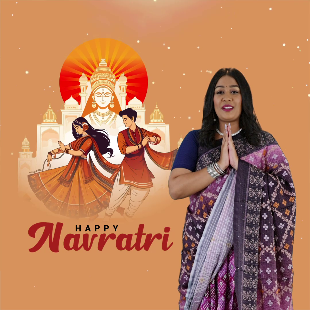 Happy Navratri Celebration Greeting Artwork For Telegram