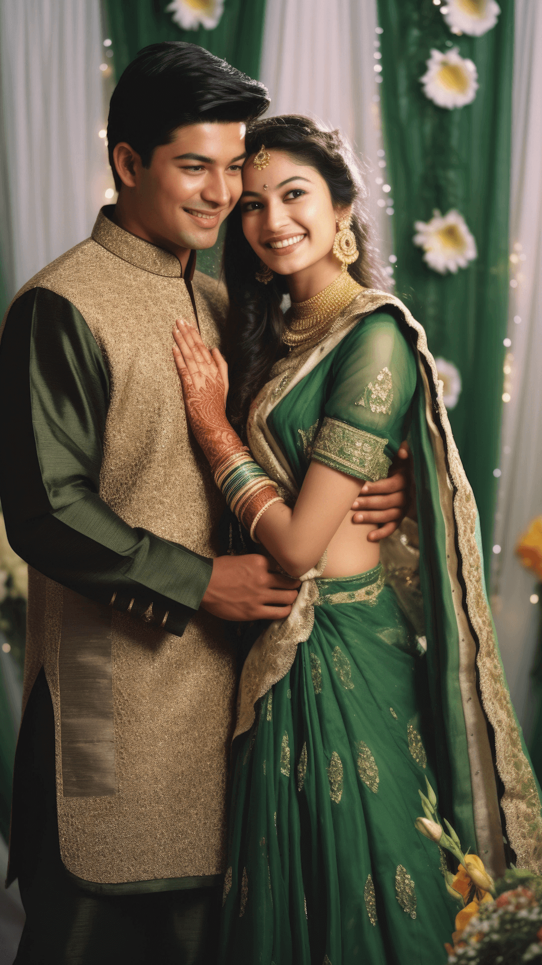Indian Couple In Traditional Wedding Attire Status Post For Threads