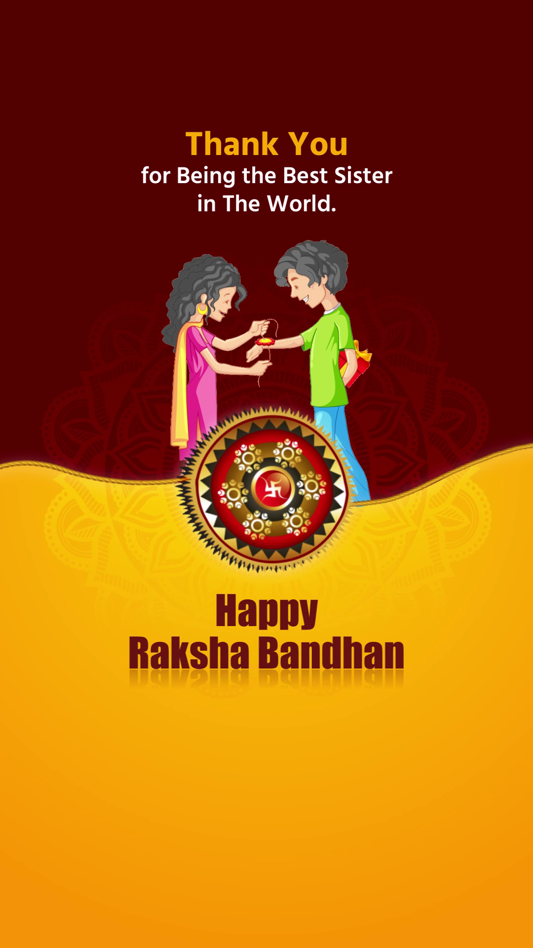 Happy Raksha Bandhan Sister Greeting Poster For Pinterest
