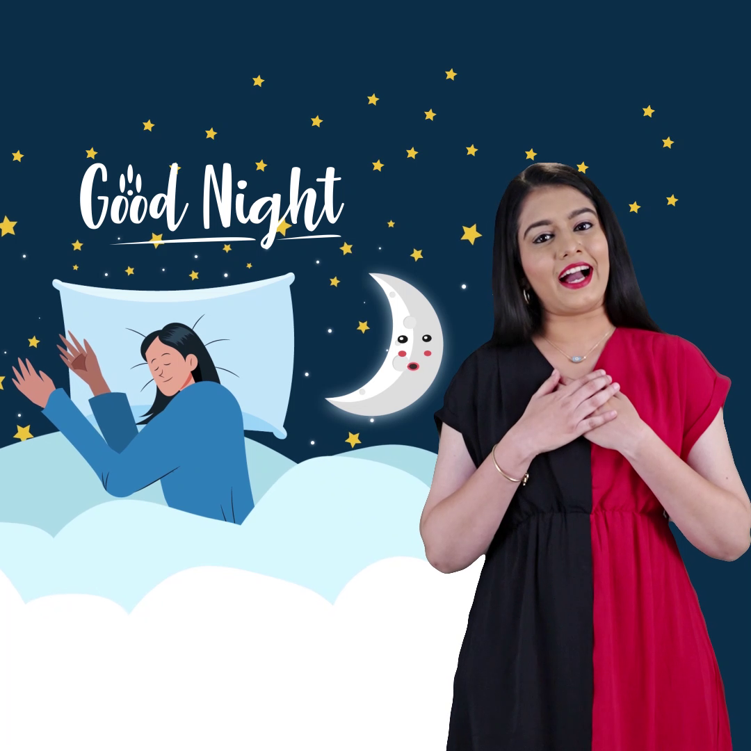 Good Night Wishes Illustration With Woman Artwork For WhatsApp