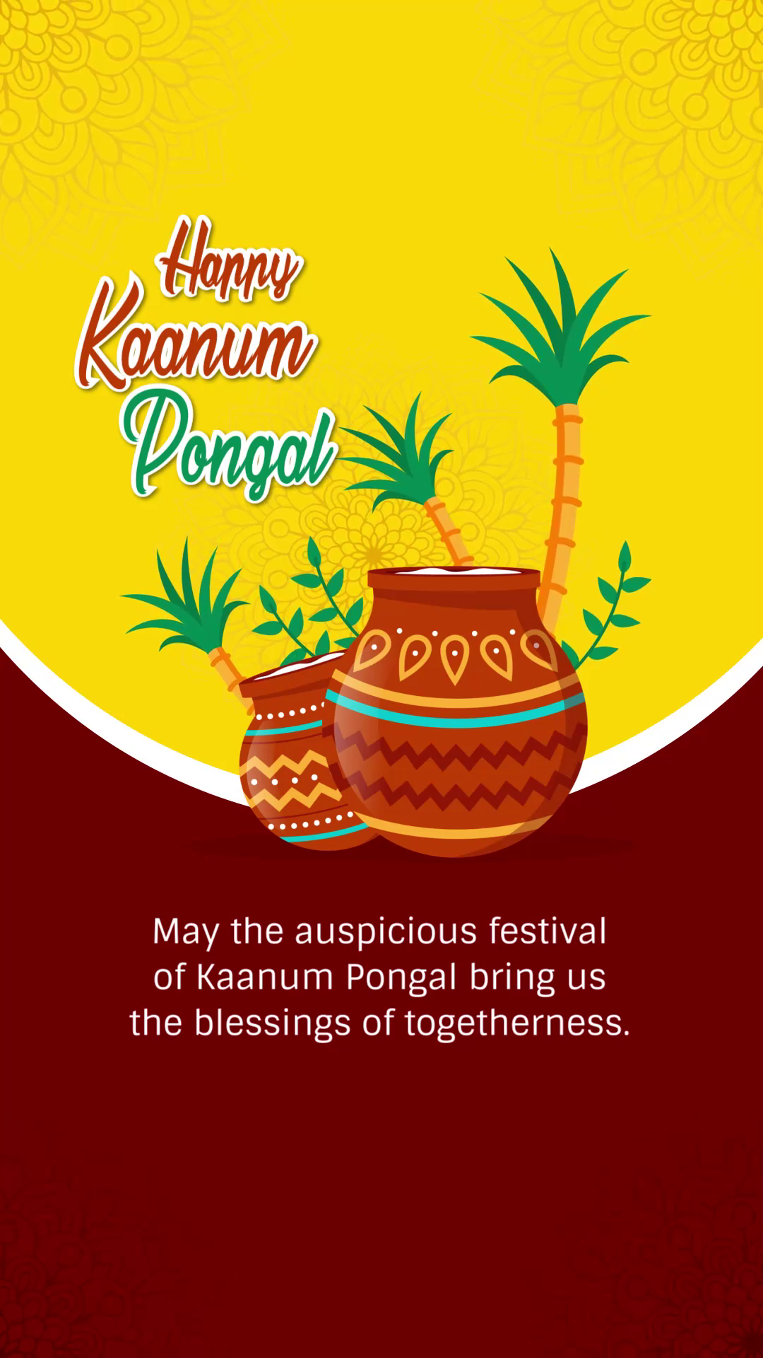 Happy Kaanum Pongal Greeting Creative Design For X