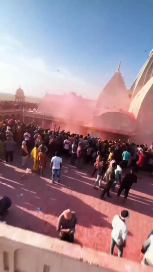 Holi Celebration At Banke Bihari Temple Poster For X