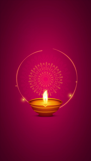 Diwali Festival Lit Diya Design For Threads