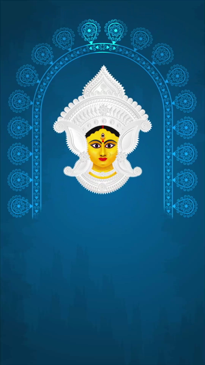 Goddess Durga Face Illustration Banner For Telegram