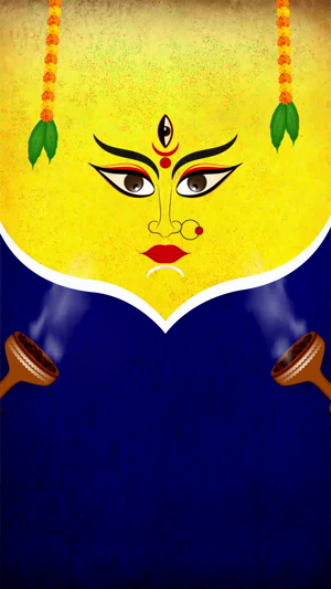 Durga Puja Decorative Illustration Advertisement For Threads