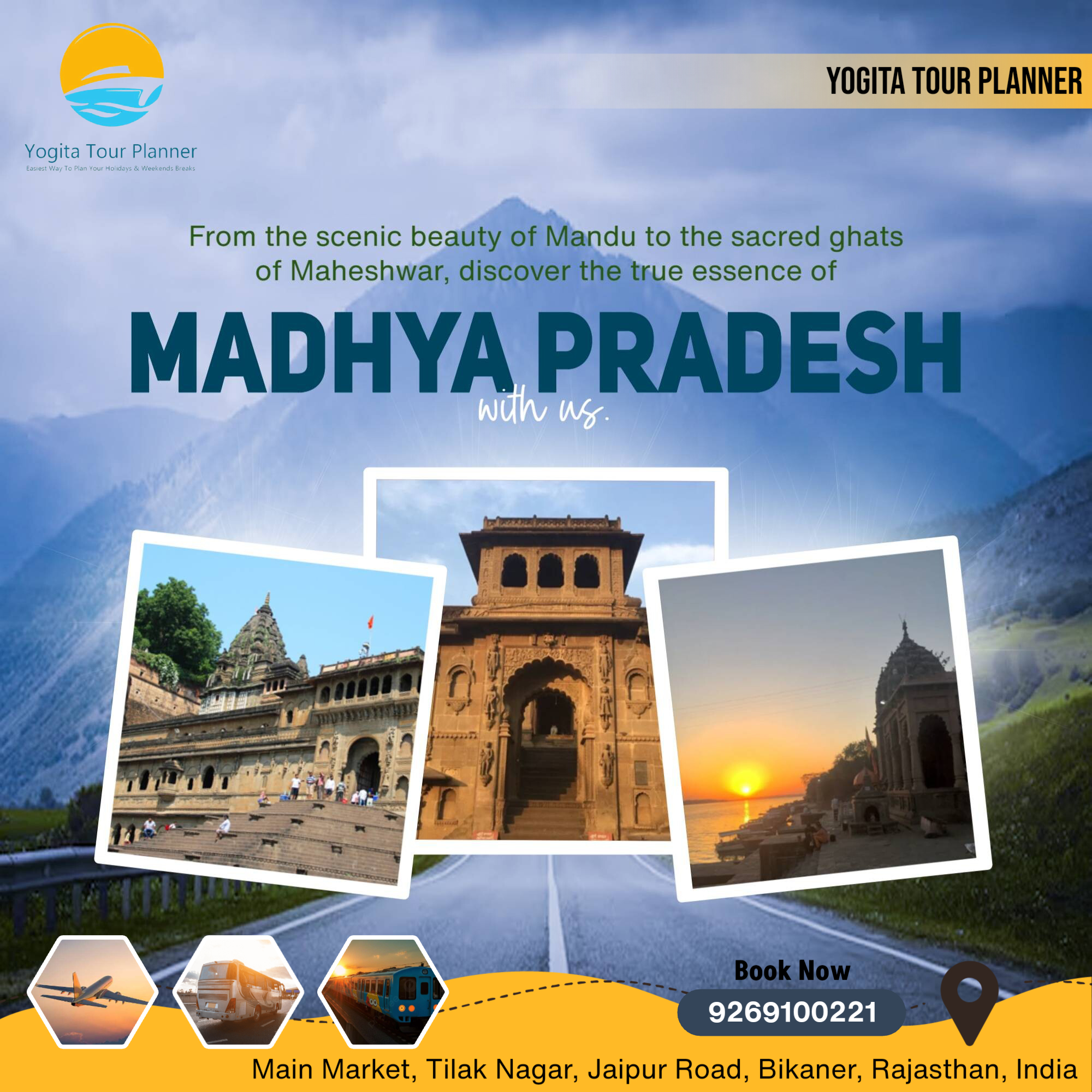 ✨ Discover the Heart of India with Our Madhya Pradesh Tour Packages! ✨

Ready to explore the rich history, vibrant culture, and stunning landscapes of Madhya Pradesh? From ancient temples to wildlife safaris, breathtaking forts to serene lakes, Madhya Pradesh has something for every traveler.

🌄 Explore Majestic Forts & Palaces
🏞️ Experience Wildlife at Kanha & Bandhavgarh National Parks
⛩️ Admire the Beauty of Temples at Khajuraho
🌿 Relax by the Tranquil Lakes of Bhopal
🏰 Get Lost in the Splendor of Orchha's Royal Heritage

💼 Our exclusive tour packages include:
• Personalized itineraries
• Comfortable stays & transport
• Expert local guides
• Adventure, history, and cultural experiences

Don't just travel. Immerse yourself in the magic of Madhya Pradesh! 🌟

DM us for bookings or more info. Let’s plan your dream getaway to Madhya Pradesh today! ✈️

#MadhyaPradesh #TravelIndia #IncredibleIndia #TourPackages #WildlifeSafari #HeritageSites #CultureAndNature #ExploreIndia #TravelGoals #InstaTravel