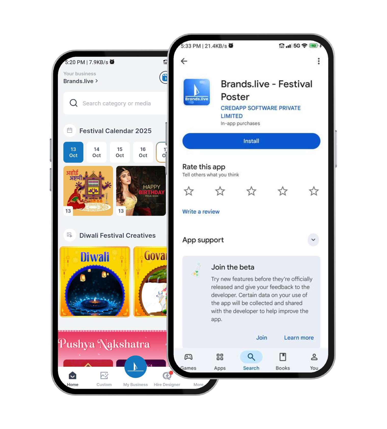 Instant Labh Pancham Posts with Festival Poster Maker App