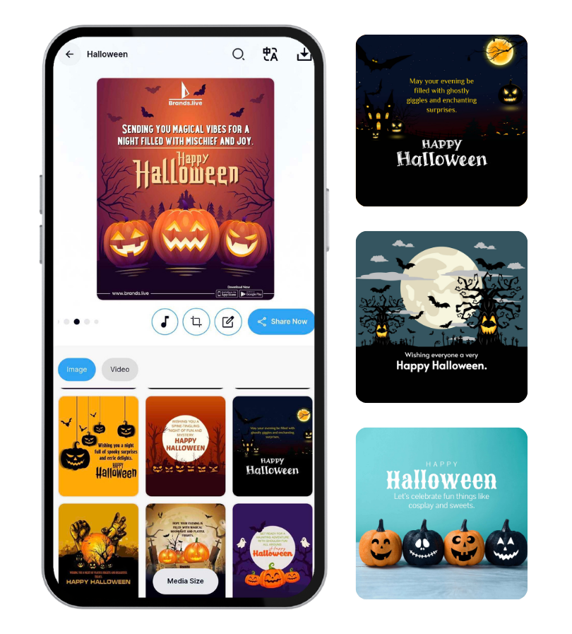 Download FREE Halloween Posters & Videos from Brands.live! 🎃