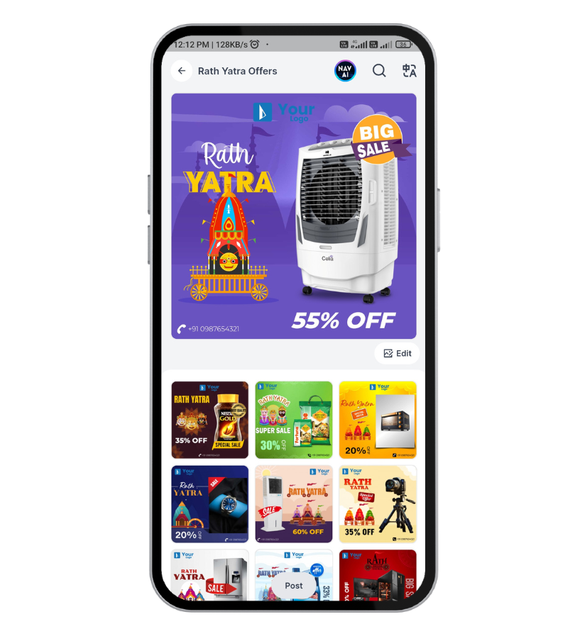 Create FREE Ratha Yatra Offer Templates from Brands.live!