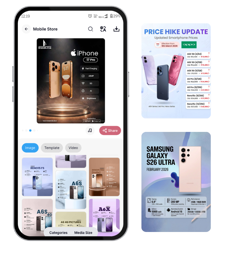 Why 5 Lakh+ Mobile Shop Owners Use brands.live to Create Posters