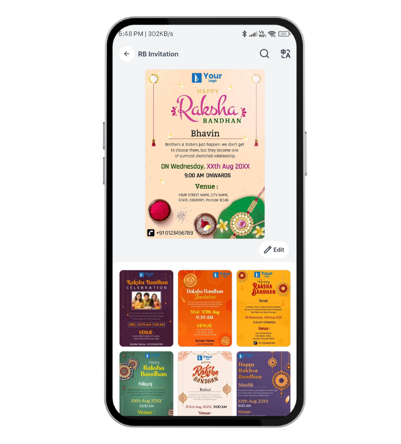 Design Raksha Bandhan Invitations with Easy Custom Edits