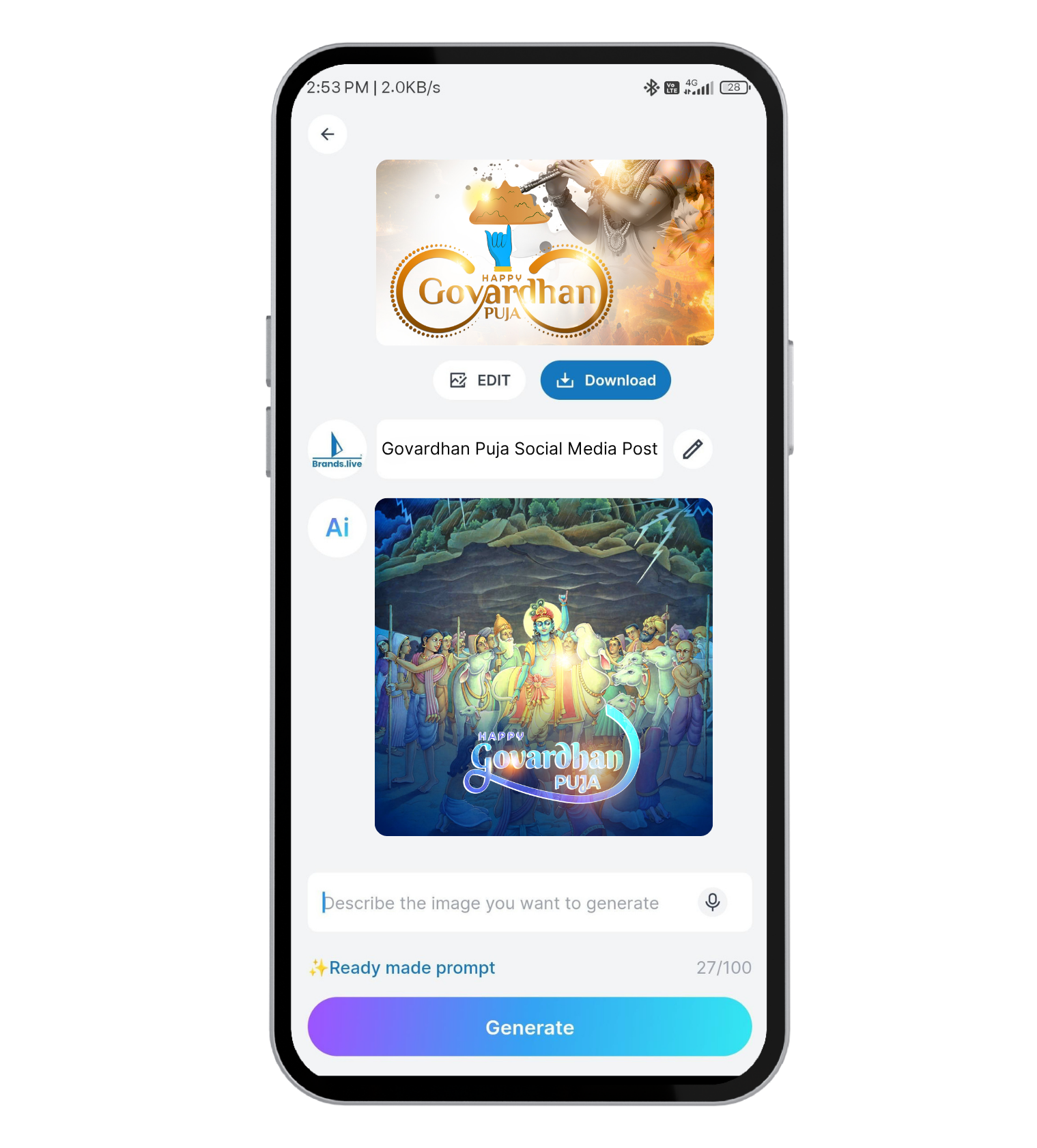 Generate Stunning Govardhan Puja Images with NAV AI Tool