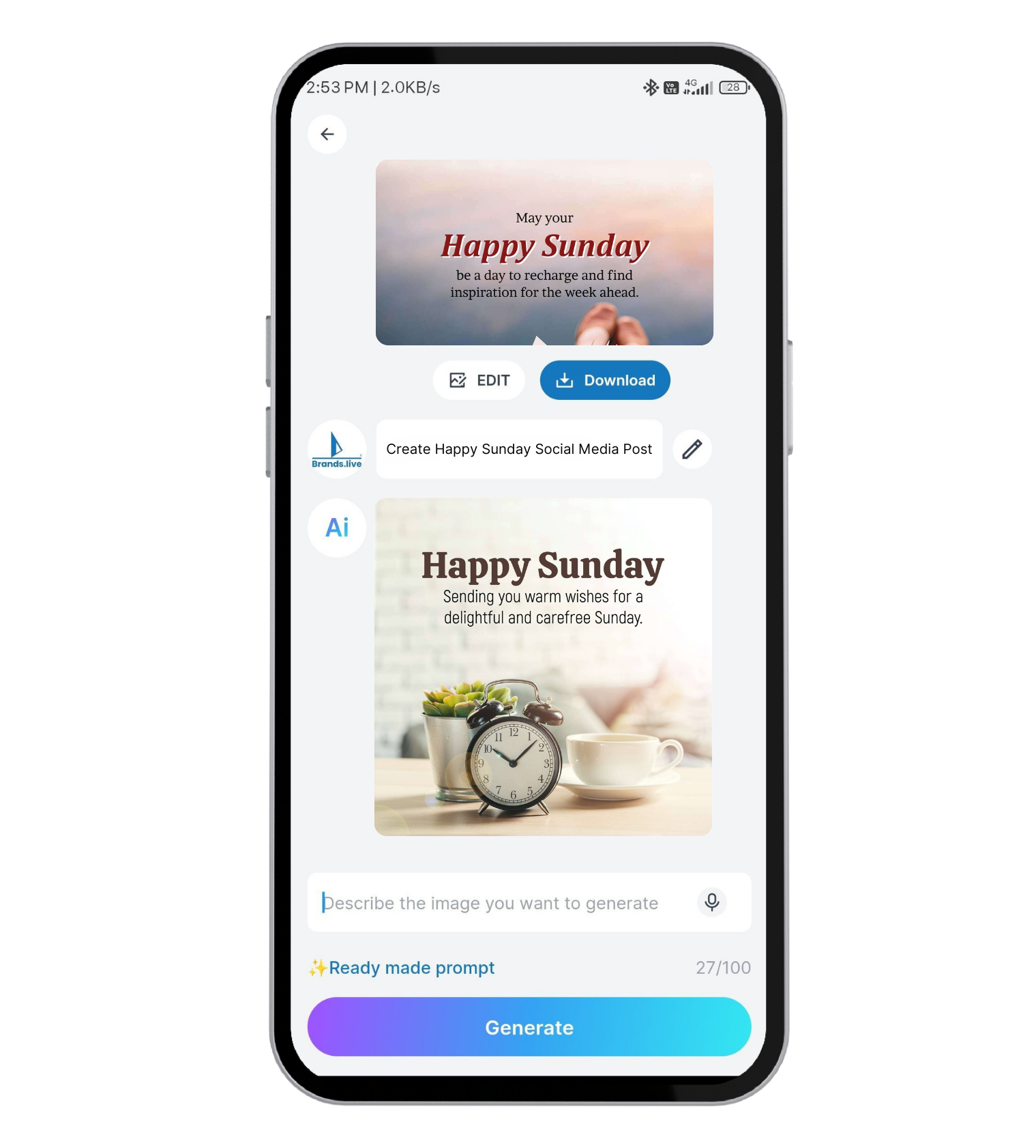 Happy Sunday with AI-Powered Image Generation