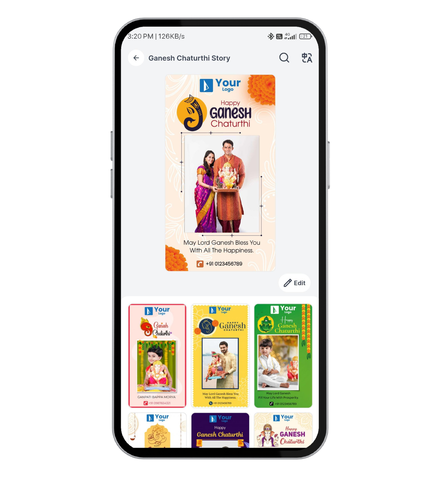 Ganesh Chaturthi Story Templates