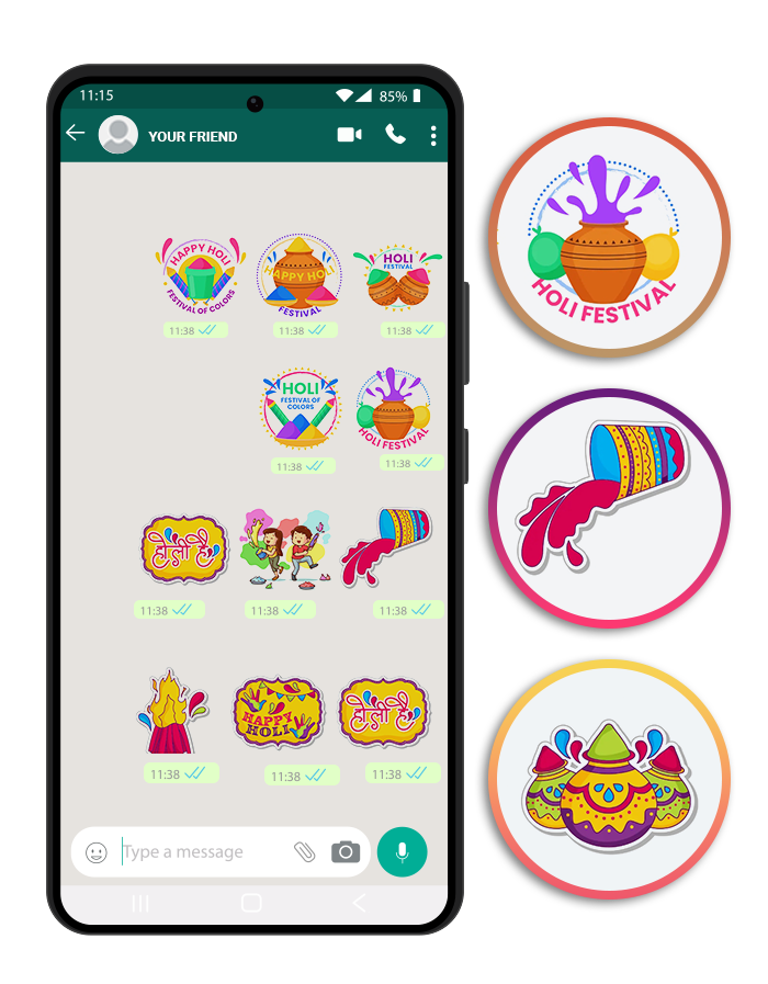 Holi WhatsApp Stickers