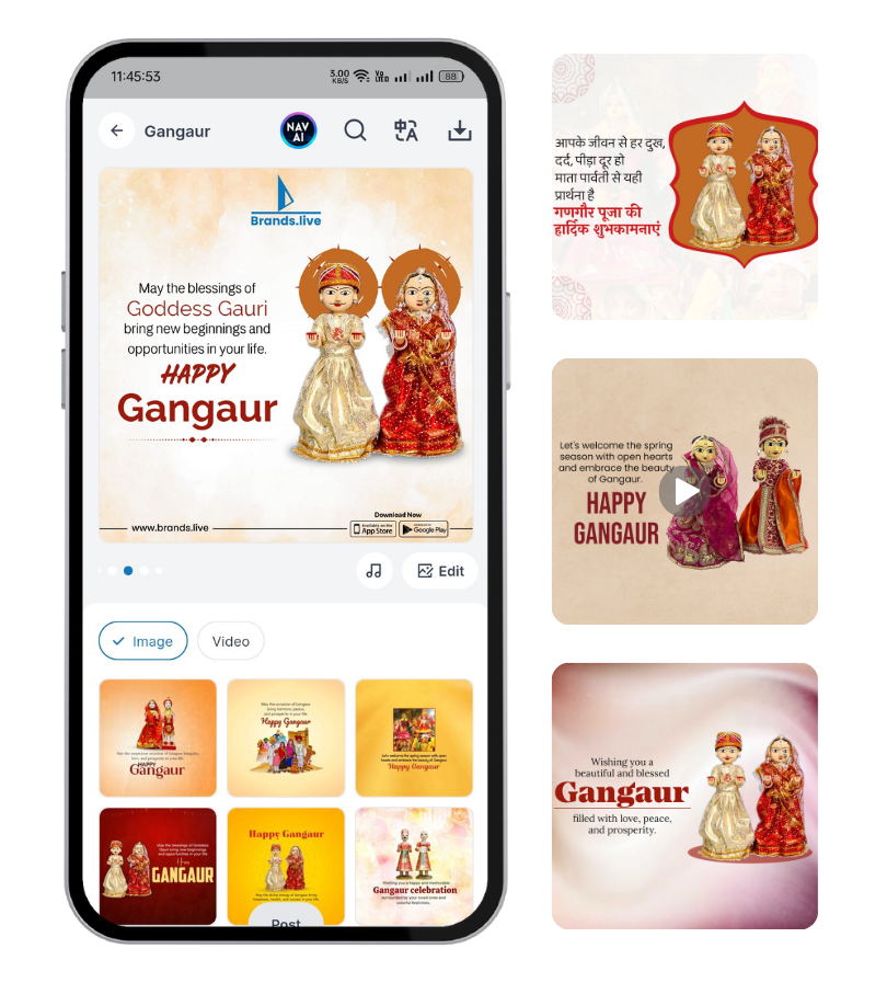 Gangaur Wishes Poster Brands.live