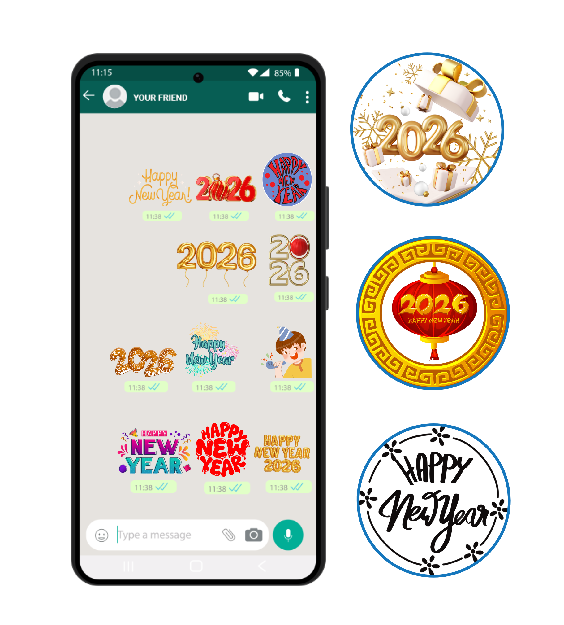 Spread the Joy with New Year WhatsApp Stickers