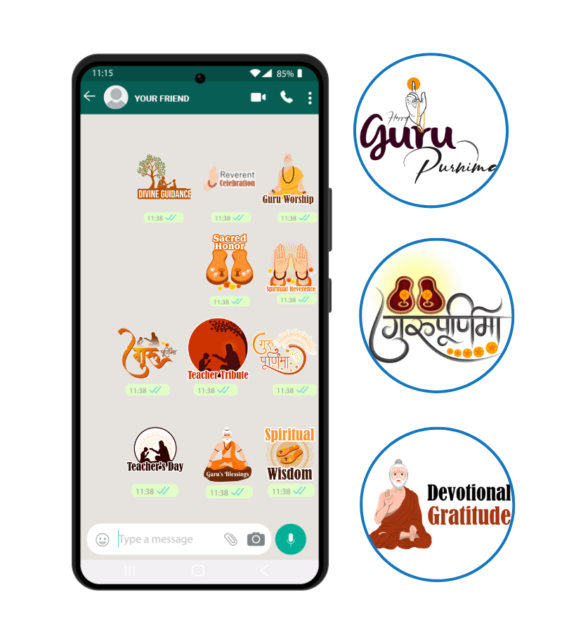 Guru Purnima WhatsApp Stickers – Send Blessings That Stick