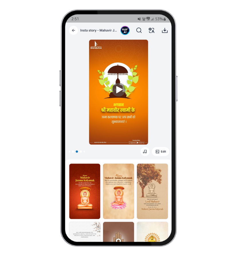 Mahavir Jayanti Insta Story Video Brands.live