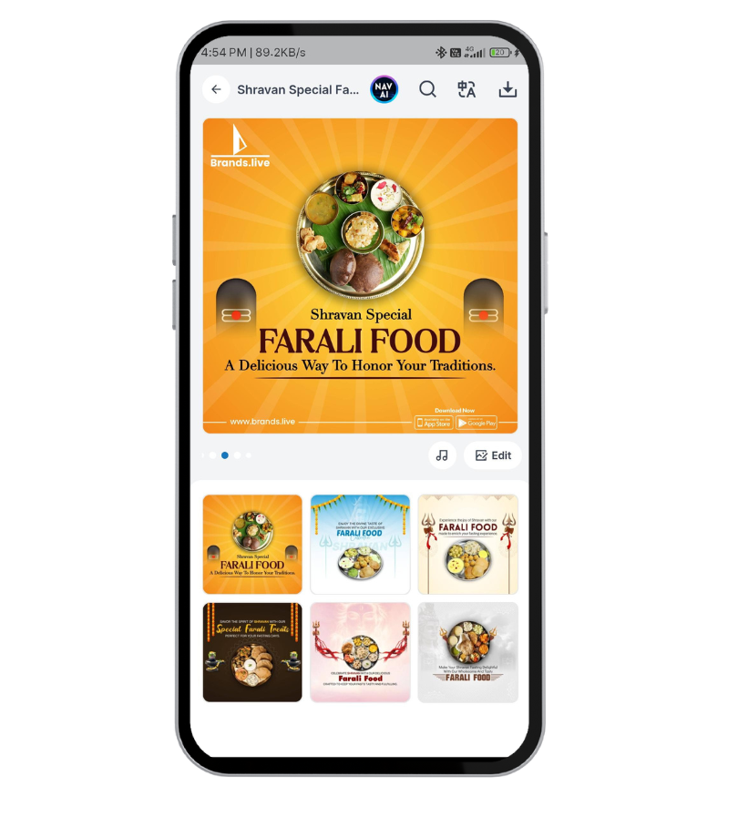 Promote Farali Delights with Readymade Shravan Posters