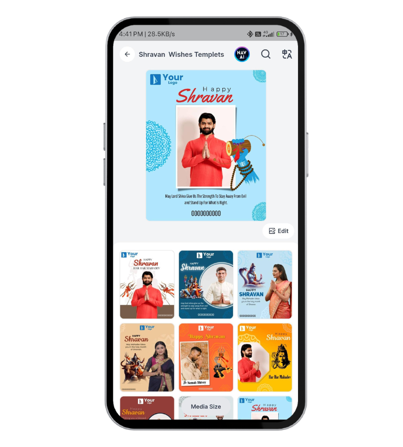 Celebrate Devotion with Editable Shravan Wishes Templates