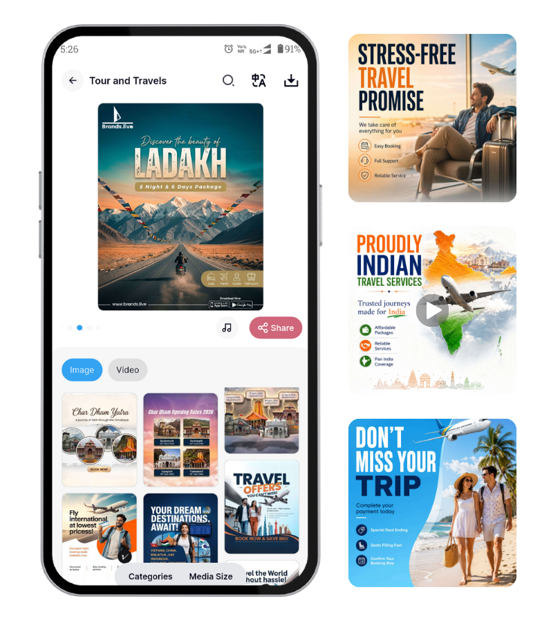 Tour and Travels Marketing Poster and Videos