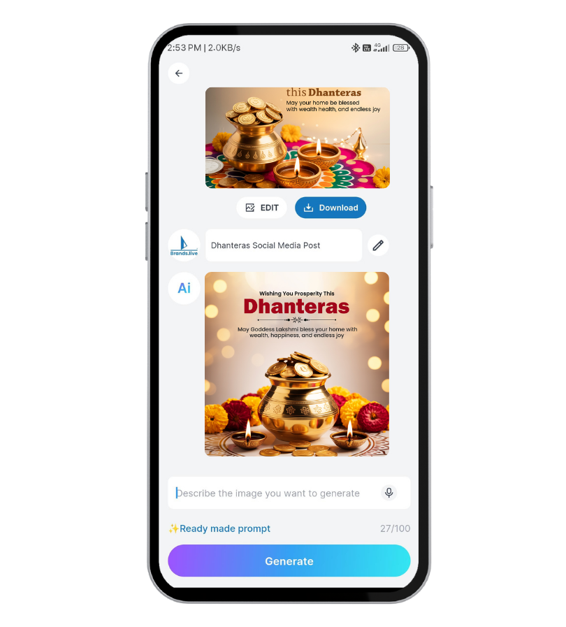 Generate Images for Dhanteras with NAV AI Tool