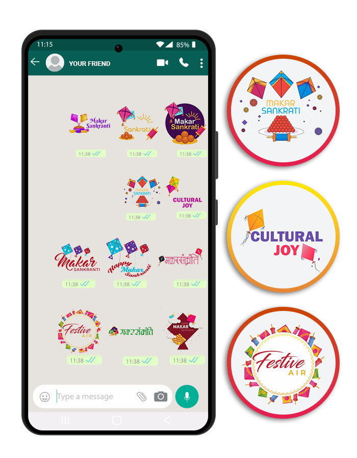 Makar Sankranti WhatsApp Stickers – Express the Festive Cheer!