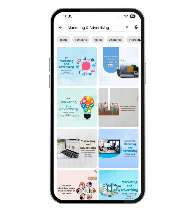 Marketing & Advertising Template Categories on Brands.live